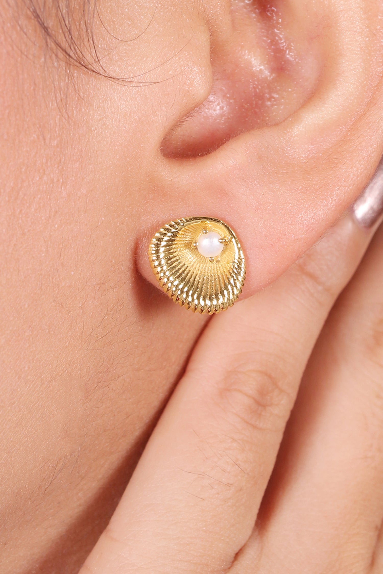 Gold Plated Pearl Earrings